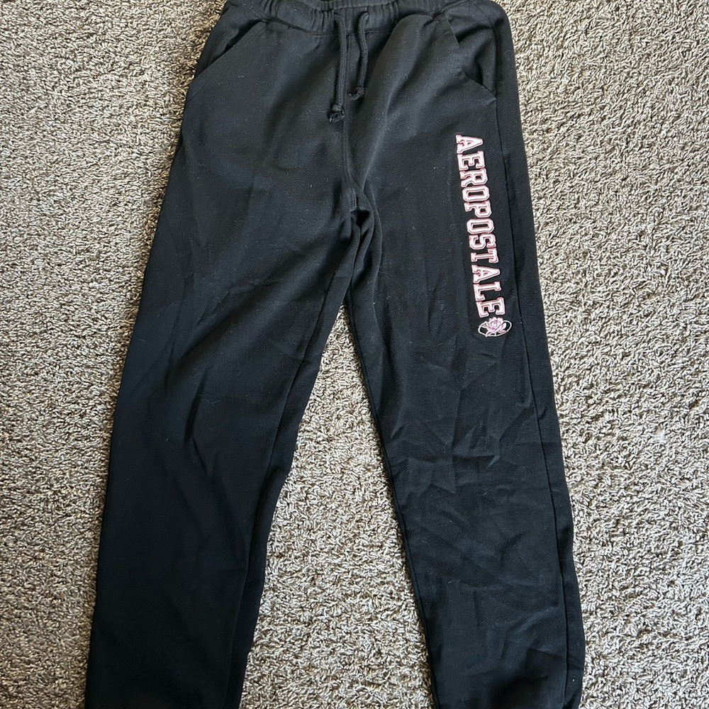 Aeropostale Black Kids Sweatpants with Pink Logo